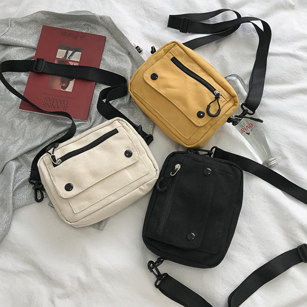 Portable Canvas Crossbody Bags Women Casual Handbags Mini Shoulder Crossbody Purses Mobile Coin Purse with Adjustable Strap