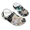 Women Men Color Print EVA Clogs Breathable Lightweight Slip On Garden Shoes for Beach Pool Bathroom Home Sandals Travel Wear