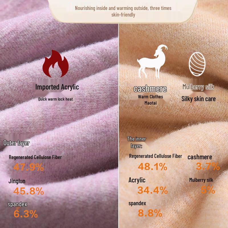 Women's High-Waist Silk Cashmere Fleece-Lined Pants - Seamless, Warm, and Thick for Autumn/Winter Cold Protection