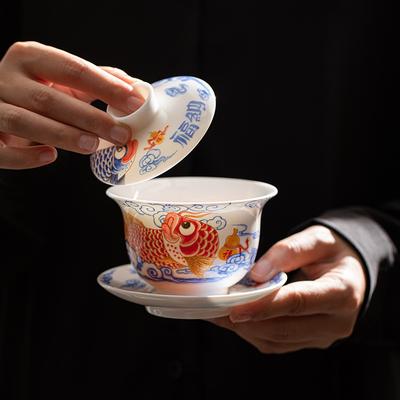 Chinese Style Kung Fu Travel Ceramic Tea Set Portable Master Cup Teapot Tea Cups Gaiwan Tea Ceremony Bowl Household Teaware New