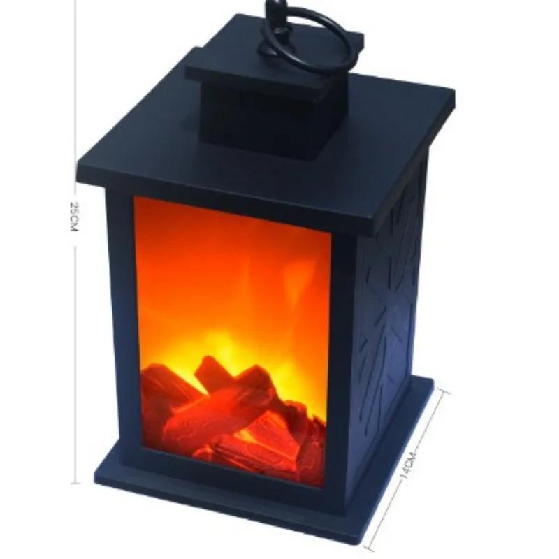 Portable European Style Decorative Creative LED Fireplace Atmosphere Ornament Retro LED Flame Light Night Light