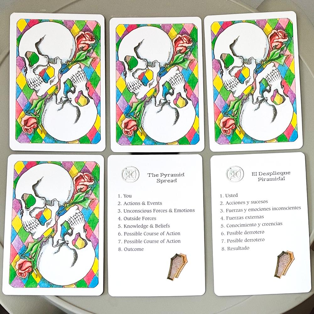 10.3*6cm Tarot of The Dead, 78 Skeleton Tarot Cards - Watercolor Skull Art Divination Tarot Deck for Tarot Reading