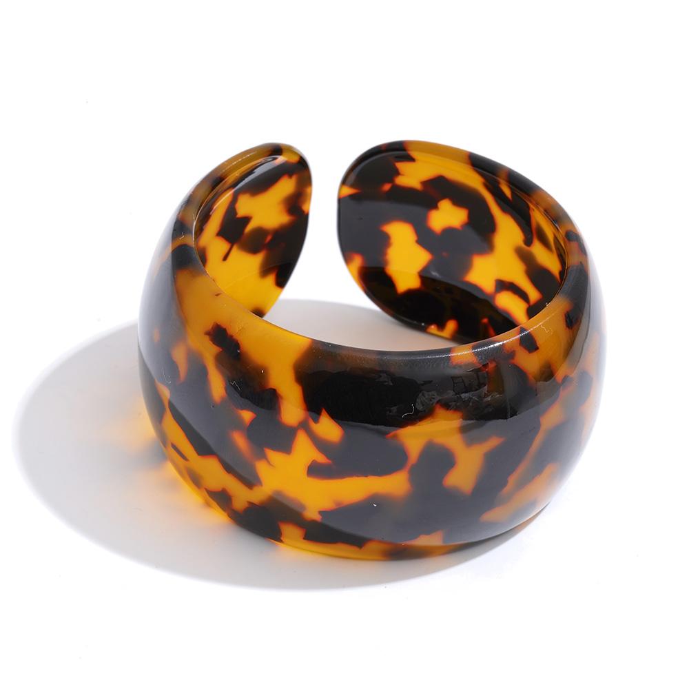 Eetit 60mm Leopard Print Resin Acrylic Wide Cuff Open Bracelet Bangle Fashion Attractive Jewelry Wrist Personality Accessories