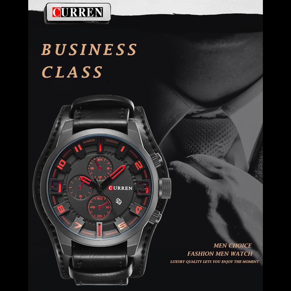 CURREN Luxury Brand Analog Sports Men Watches Fashion Creative Quartz Leather Strap Wristwatch Date Male Clock Reloj Hombre