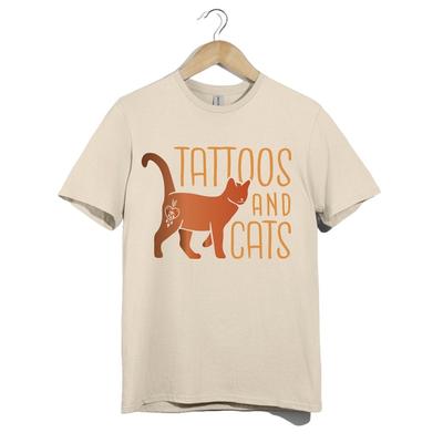 Tattoos and Cats Retro Style Funny Cat Lover Unisex T-Shirt Inked Pet Tee Gift