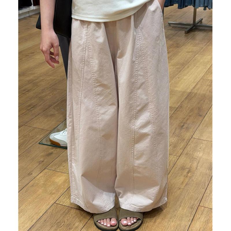 Women's High Rise Wide Leg Pants Loose Fit Versatile Polyester Trousers Draped Lazy Style Culotte Ankle Length Pants