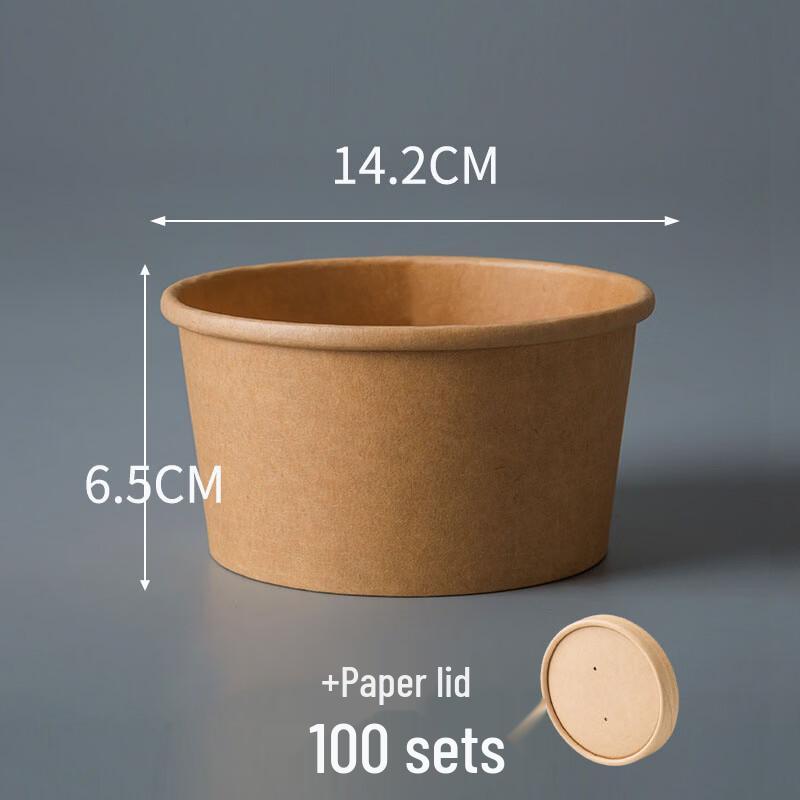 Nuoxian Disposable Round Kraft Paper Bowls with Lids