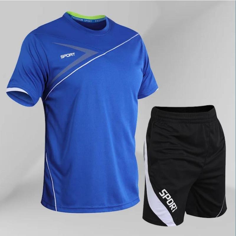 Set di tute da uomo Set da 2 pezzi da uomo Set di tute da fitness per abbigliamento casual estivo
