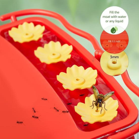 Window Hummingbird Feeder Strong Suction Cup Hummingbird Feeder with 4 Feeding Ports Easy To Refill Clean Plastic Birds Feeder for Birds Watching