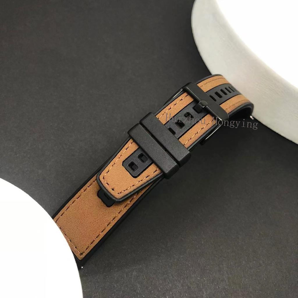 Retro FashionAccessories22mmSynthetic Leather+Silicone WatchBand For Amazfit Watch Balance 2/T-Rex3 Christmas Ideal Gift Choice