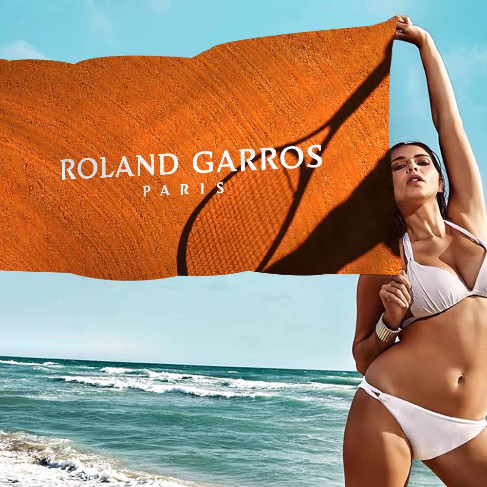 Roland Garros Logos Mode Mikrofaserdecke Schnell trocknende Strandtücher Übergröße Druck Super saugfähige Pooltuchdecke