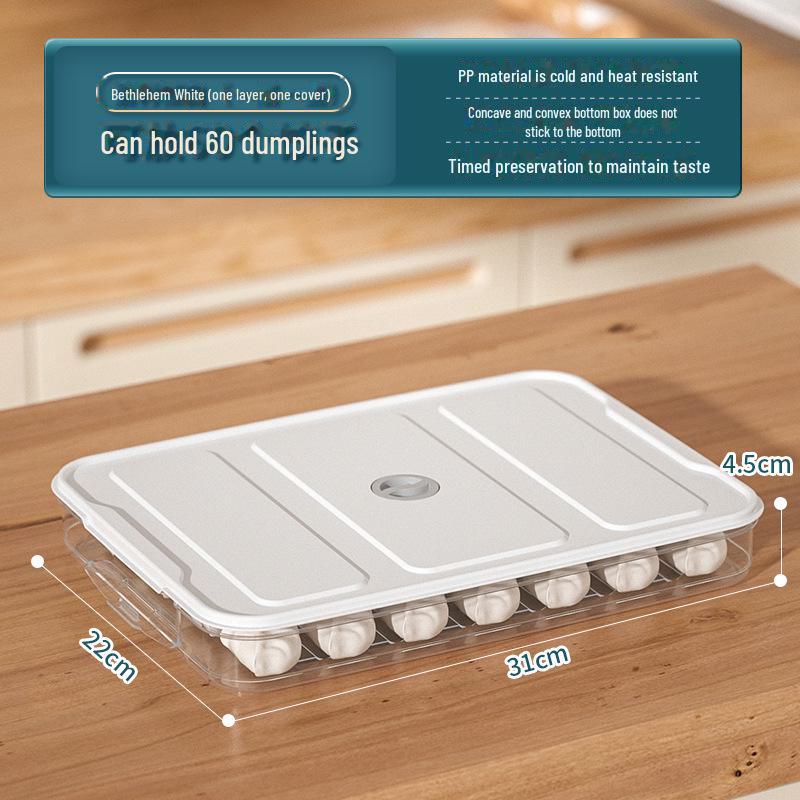 Multilayer Food-Grade Freezer Storage Box for Dumplings, Wontons, Eggs & More