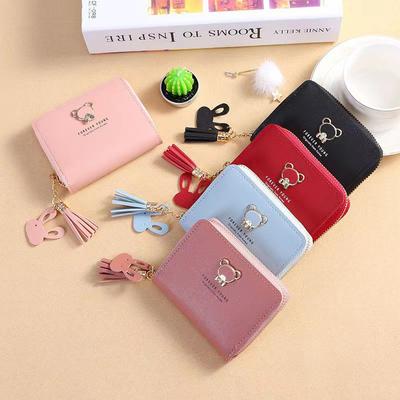 1Pc Short Women Wallets Mini Cute Coin Pocket Card Holder Ladies Female Purse  Zipper Wallet Small Wallet For Girls