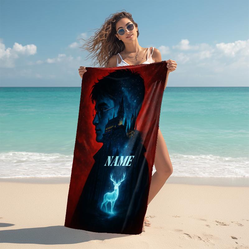 Personalized Green Serpent Magic Beach Towel Microfiber Beach Towel Thin Absorbent for Beach Swimming Yoga Bath Sports. 0910323