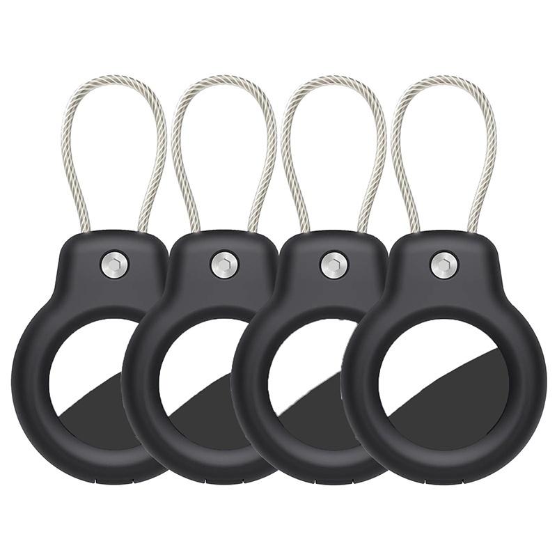 For Apple Airtag Case Hard Plastics Holder Anti-Loss Keychain With Steel Cable For Pets Collar Backpack Luggage Tag GPS Tracking