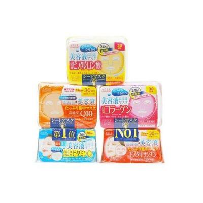 Kose Clear Turn Masque Essence, 30 sachets de masques réutilisables, collagène