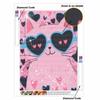 DIY 5D Diamond Painting Kit Pink Cat with Heart Glasses Full Drill Rhinestone Canvas Relaxing Craft for Home Wall Decor Gift and Art Project