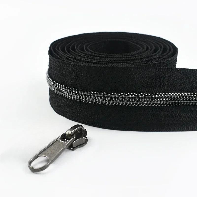 2/3/4/5M Meetee 5# Nylon Coil Zipper Tape + Zippers Slider Head for Garment Sewing Zip Closure Repair Kit Replacement Accessory