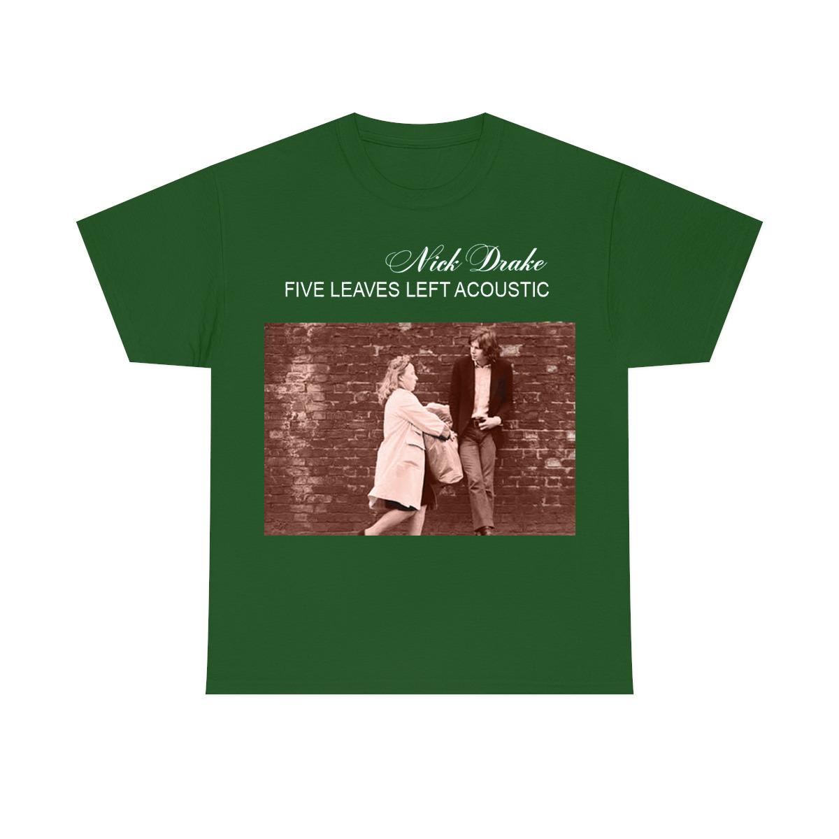 Vtg Nick Drake Tshirt Green Short Sleeve All Sizes S5xl S