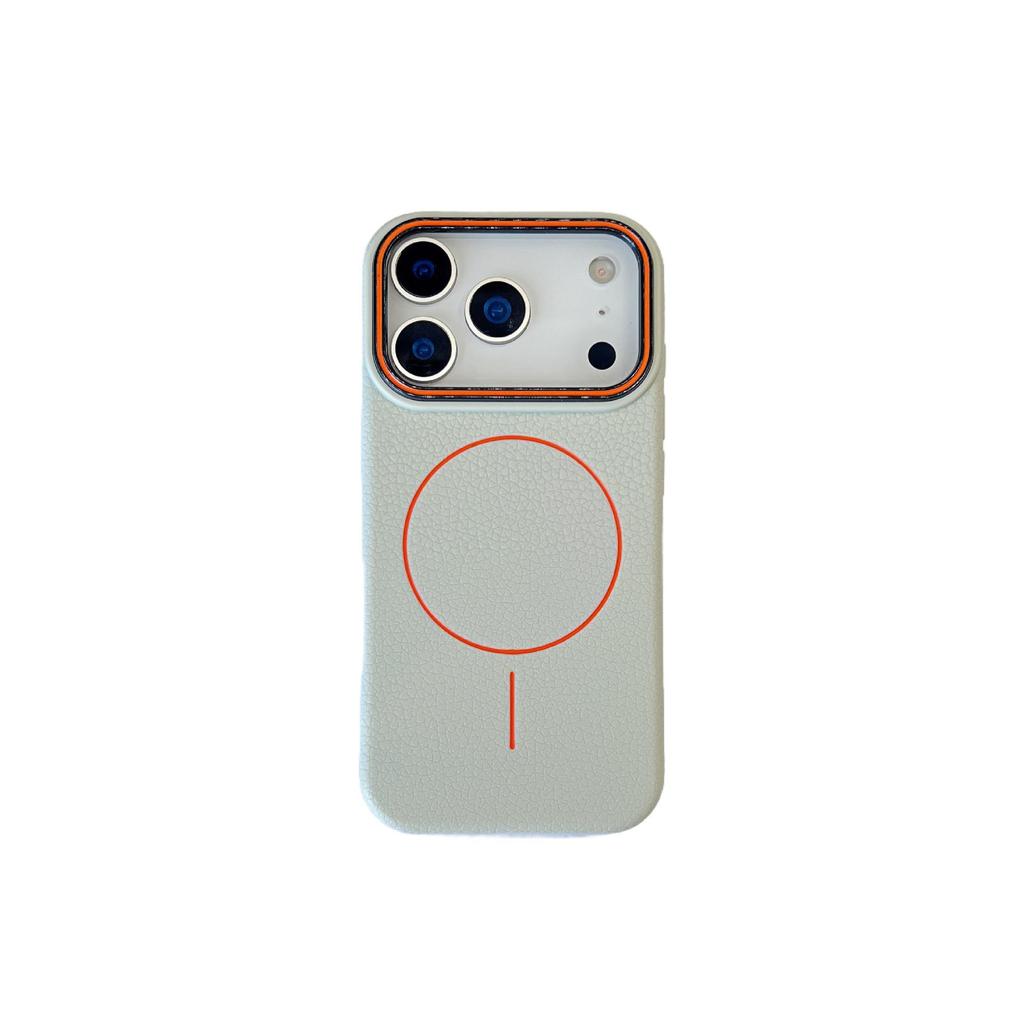 Apple iPhone 13-17 Pro Max Lychee Pattern Magnetic Ring Case, Drop-Proof with Large Camera Hole.