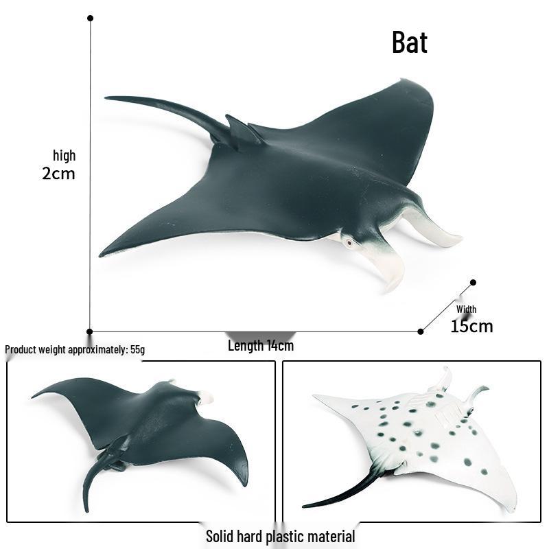 Marine Animal Simulation Model Figures: Shark, Dolphin, Hammerhead, Crab, Squid, Starfish for Kids' Education