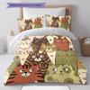 Civet cat Pattern Bedding Quilt Set Quilt Cover Pillowcase Home Decoration Birthday Gift (1 * duvet cover + 2 * pillowcase, without core)