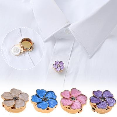 Elmaslı 2'li Set Renkli İpek Eşarp Tokası Moda Alaşım Retro Stil Gömlek Dekorasyon Tokası Yaka Tokası Çiçek