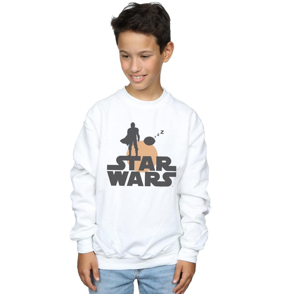 STAR WARS Boys The Mandalorian Mando And The Child Silhouette Sweatshirt