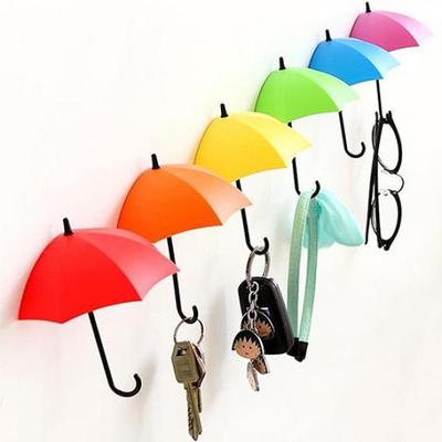 3ks Roztomilý Barevný Věšák na Zeď ve Tvaru Deštníku Sponka do Vlasů Držák na Klíče Organizér Dekorace Dárky ADM