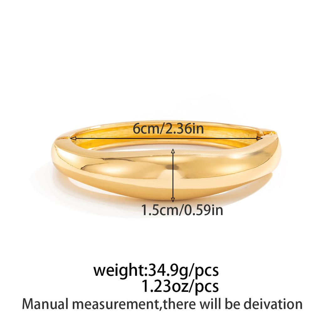 Exaggerated Irregular Metal Smooth Surface Bracelet, Design Sense Geometric Wide Surface Spring Bracelet Bracelet