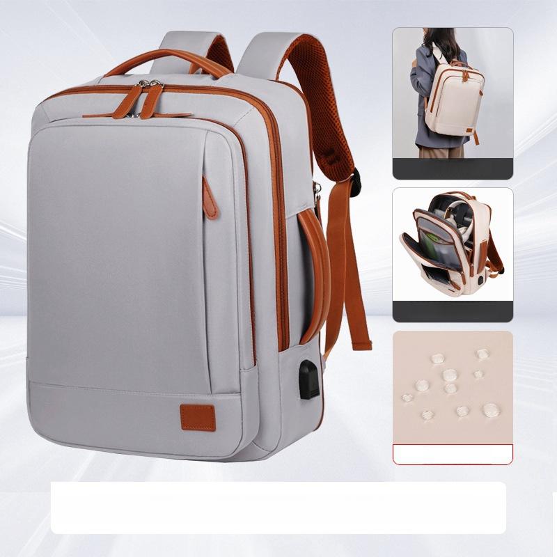 

Повседневный рюкзак для мужчин и женщин, Модный рюкзак премиум-класса, Водонепроницаемая сумка для ноутбука, Рюкзак для путешествий большой вместимости с возможностью расширения серый