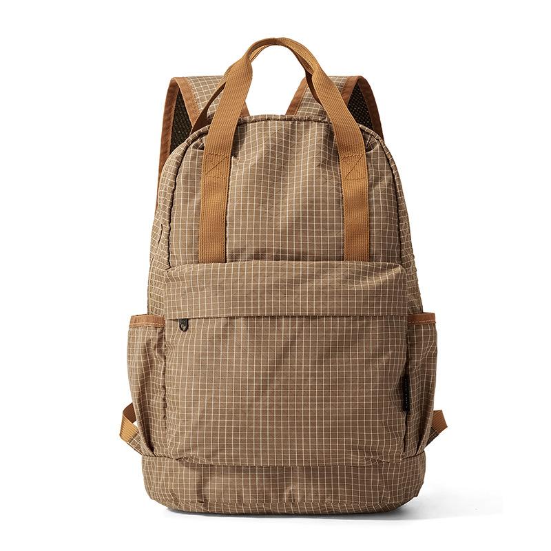 Schoolbag new Korean version fashion backpack casual plaid Japanese laptop bag multi-functional foldable student schoolbag