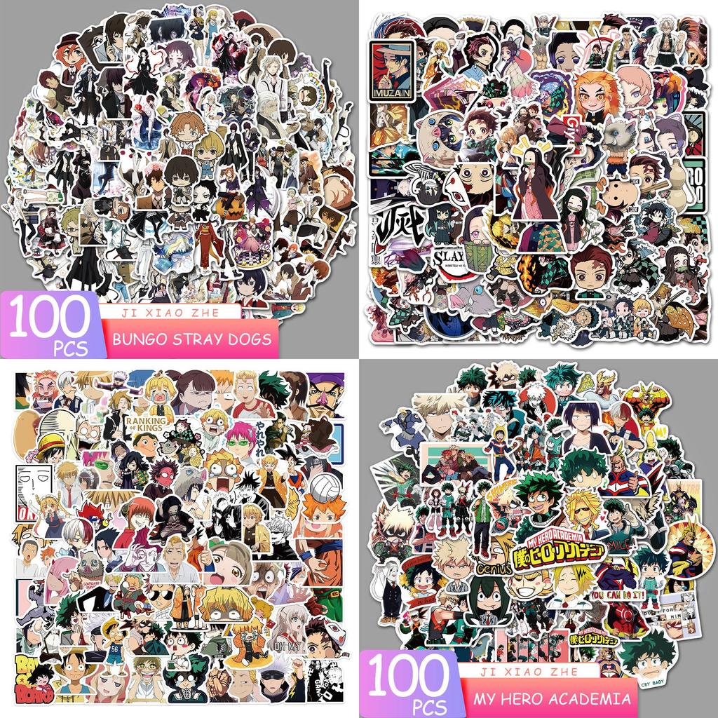 100-piece Japanese Anime Graffiti Stickers Hunter X Hunter Haikyuu Demon Slayer And More!
