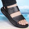 Fashion Summer New Leather Sandals for Men Fashion Casual Solid Color Dual-use Beach Shoes Male Soft Sole Designer Slipper Shoes Man