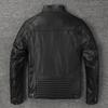 Motorcycle Jackets Slim Fit Genuine Cow Leather Jacket Men Cowhide Coat Riding Biker Jackets For Men Clothing Autumn