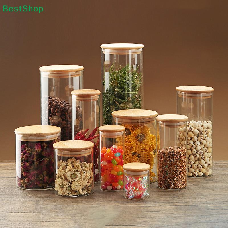 Glass Storage Jars with Bamboo Lids | Airtight Food Containers Set for Pantry Organization (Assorted Sizes)