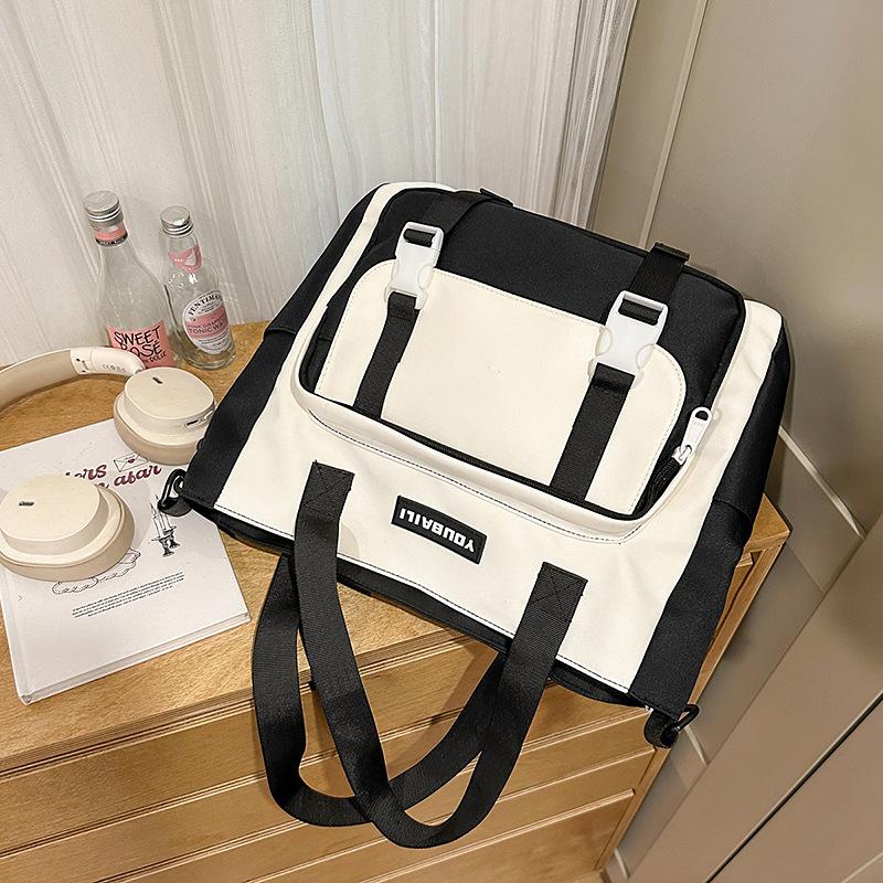 New High-value College Style, Fresh and Sweet Backpack, Contrasting Color Splicing Make-up Bag, Junior High School Student Backpack