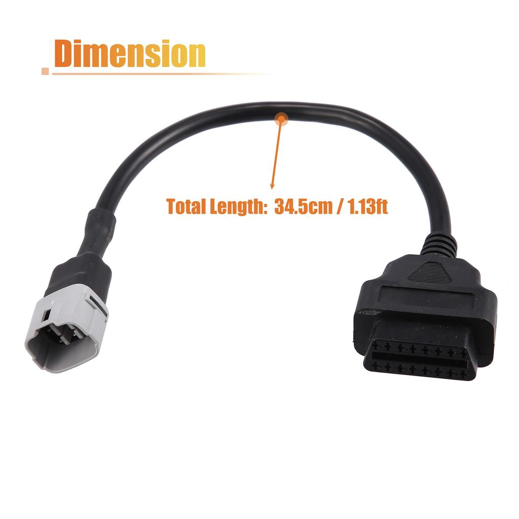 uxcell 6 Pin To OBDII Cable Cord Diagnostic Adapter Cable Motorcycle OBD2 Scanner Diagnostic Cable Adapter for Suzuki 34.5cm