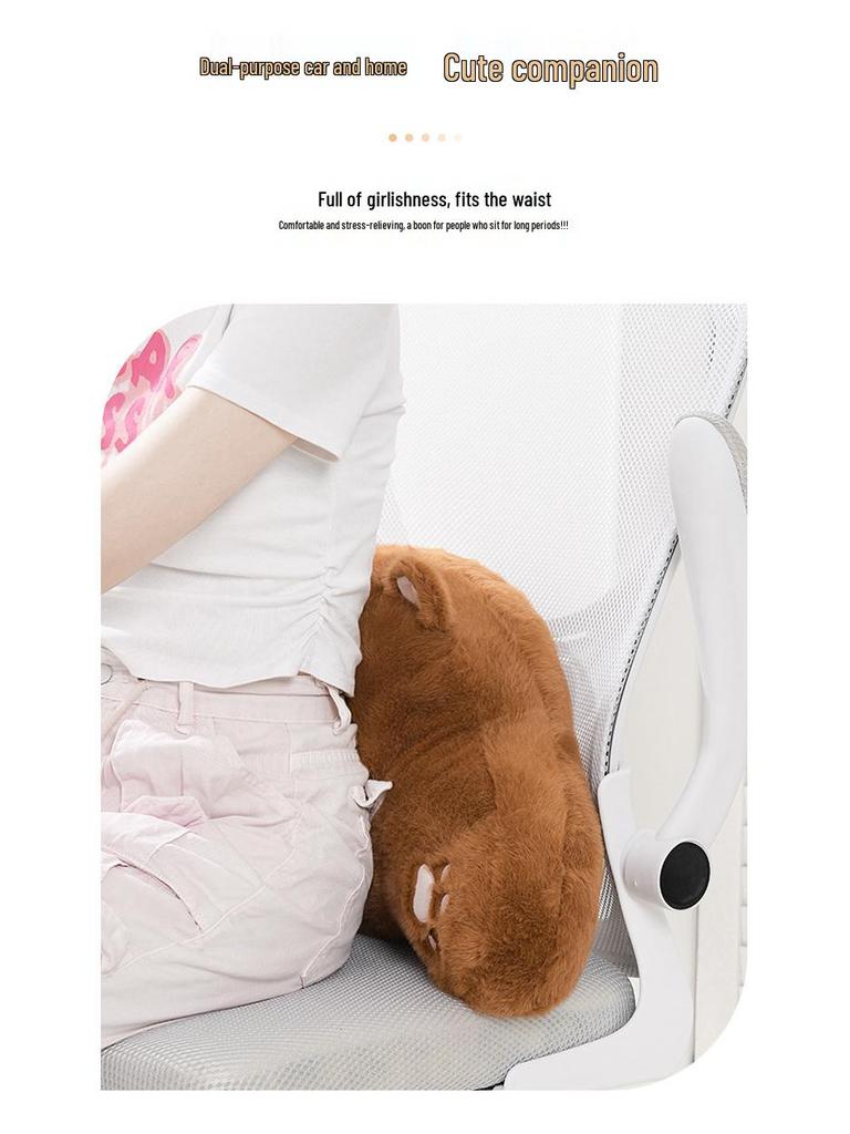 Plush Monkey Car Headrest & Lumbar Pillow - Comfortable, All-Season Support Cushion