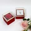 Valentinsdag Roterende Smykkegaveæske med Halskæde & Roseblomst