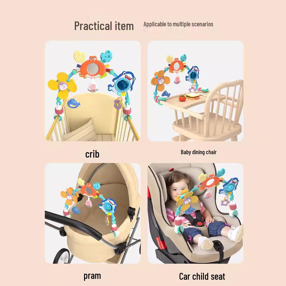 Crab Mobile & Rattle for Infants & Toddlers: Soothing, Educational Bed & Stroller Toy for Babies 0-1 Year Old