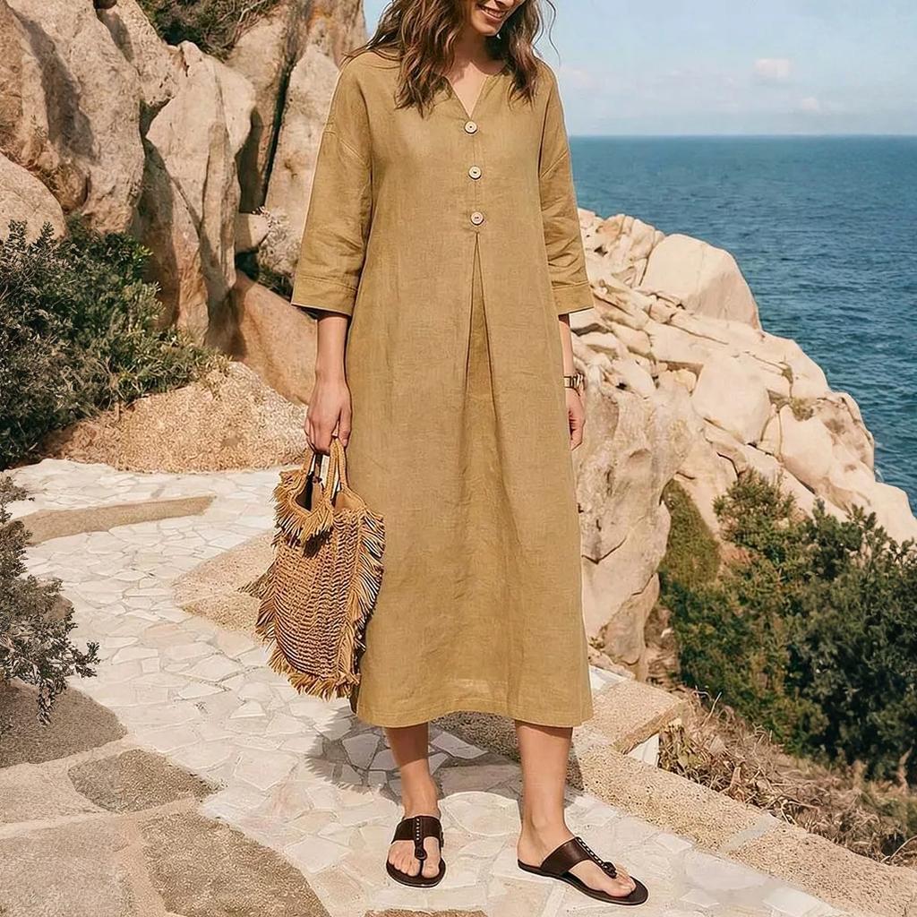 Rochie casual de damă la modă, cu croială largă - Culoare