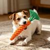 2Pcs Carrot Dog Toy, 8.7 Inch Handmade Cotton Rope Dog Toy, Braided Carrot Chew Toy, Wear Resistant Dog Teeth Cleaning Toy for Anxiety Relief