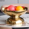 Goldene/silberne Obstschale Hohe Lagerablage Snack-Dessertteller Obstteller Wohnzimmer Kaffeetisch Haushalts-Obstschale