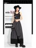 2025 Women's High-Waist Elastic Spliced Skirt Pants - Slimming Niche Design, Mid-Length, Nine-Point for Autumn/Winter Collection