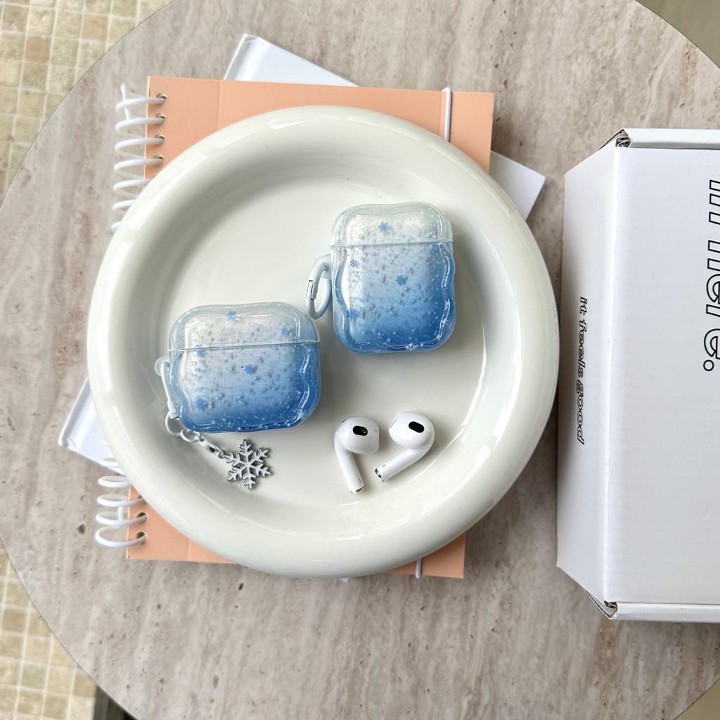 Creative blue snowflake for AirPods 1 case apple 1/1 generation AirPods pro1 earphone case female