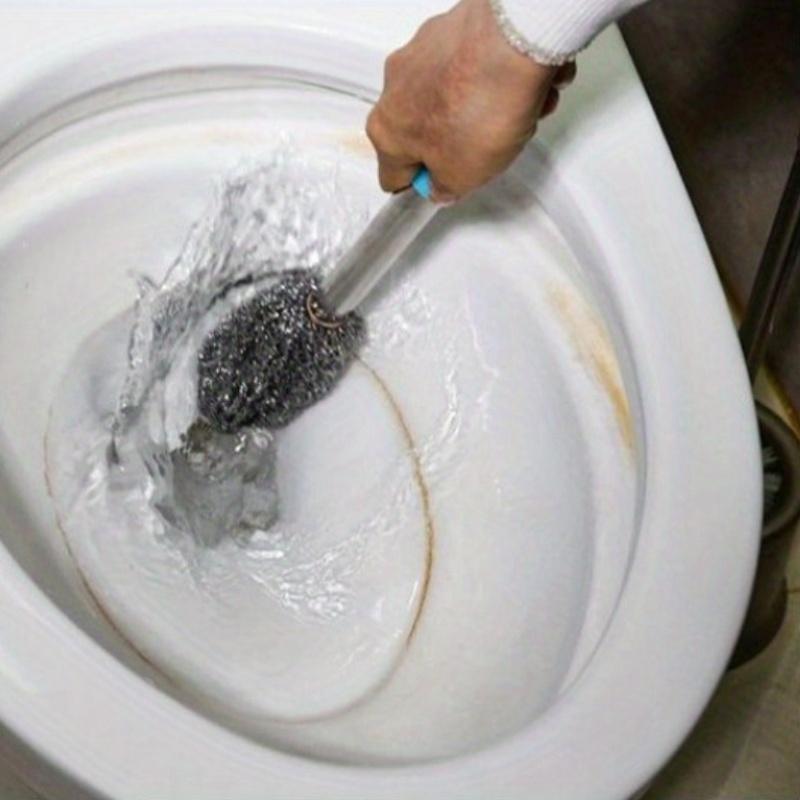Stainless Steel Brush with Extended Handle - Durable, Non-Toxic| Essential for Thorough Cleaning of Toilets and Kitchens | Ergonomic Grip