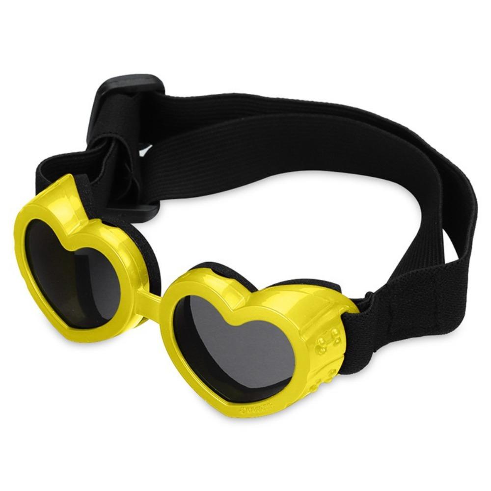 Fashion Heart-shaped Puppy Eyeglasses UV Protection Waterproof Dog Eyewear Glasses Adjustable Strap Dog Sunglasses Pet Supplies