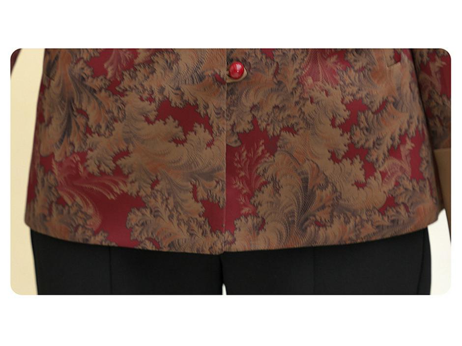 Stylish Floral Slimming Jacket for Middle-Aged Women - Spring & Autumn