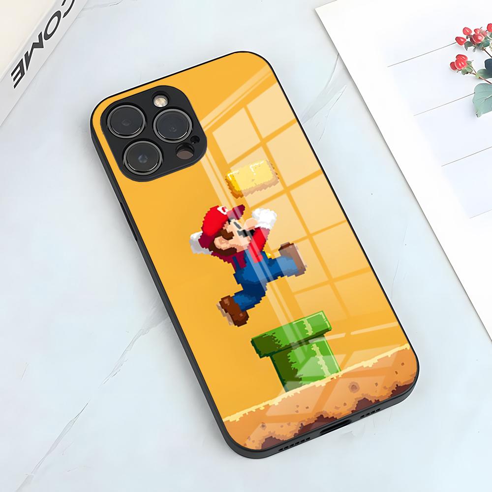 Game Super Mario Phone Case For IPhone 17 Pro Max 15 Pro 16 14 Plus 12 13 Mini 11 Pro Shockproof Glass Cover